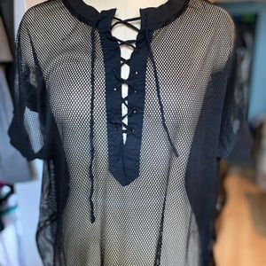 Jersey-style shift dress in Mesh